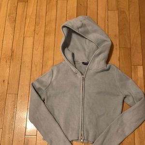 Tilly’s Women’s Crop Zip Up rubbed sweater